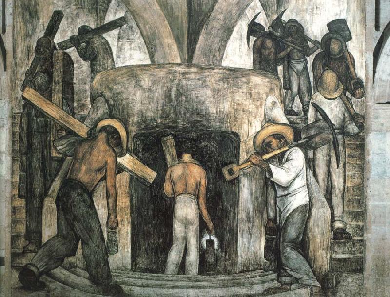 Diego Rivera Into the Mine china oil painting image